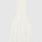 Relaxed pleat dress off white