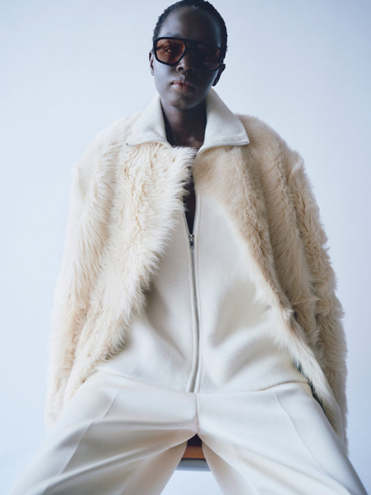 Shearling jacket chalk