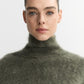 Brushed short sleeve turtleneck