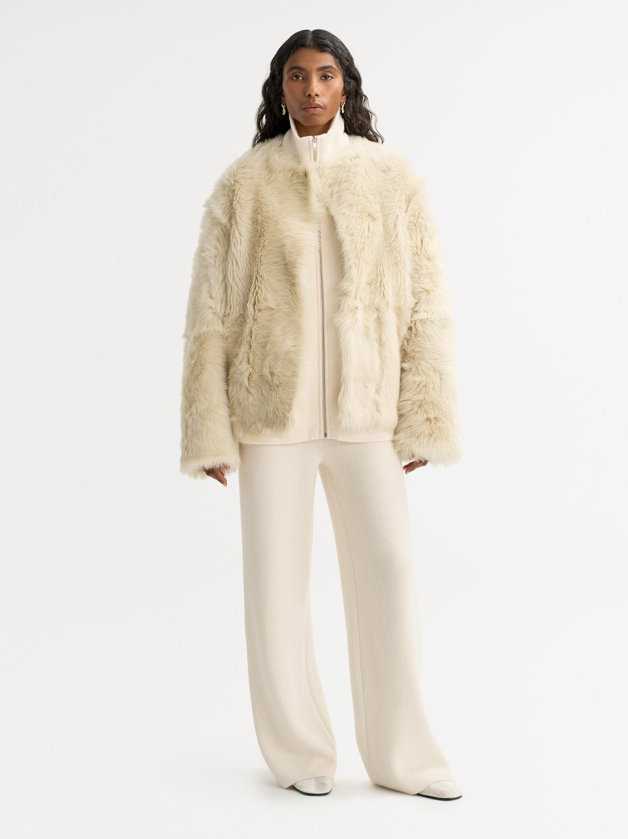 Shearling jacket chalk
