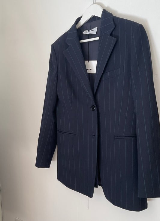 Long way jacket navy stripe