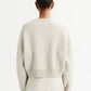 Double faced crewneck cashmere in chalk