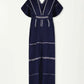 Gasira v-neck caftan - navy