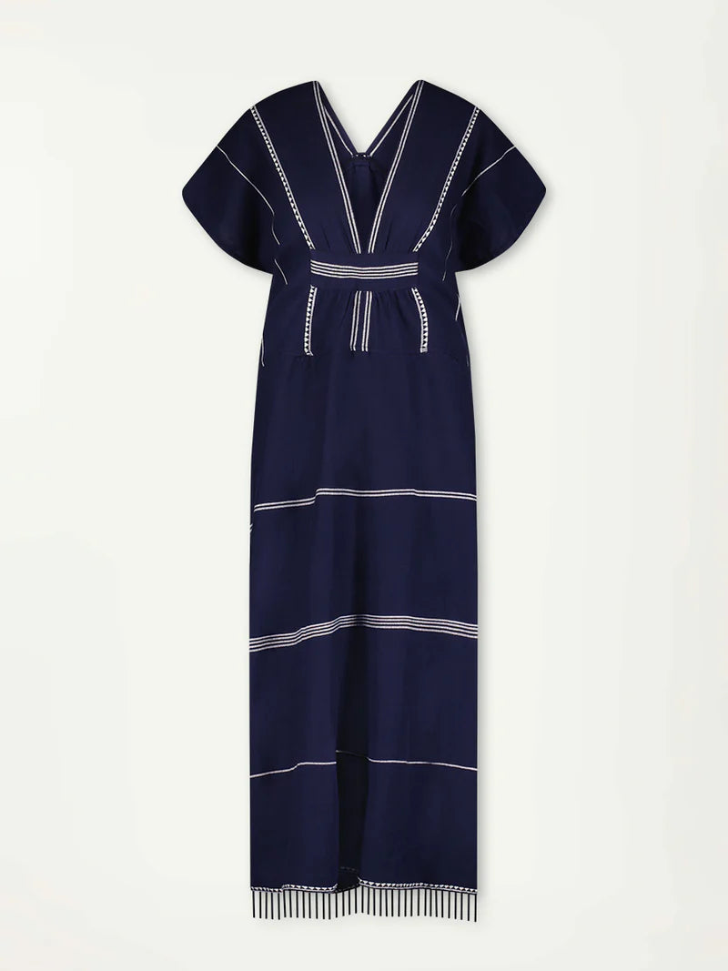 Gasira v-neck caftan - navy