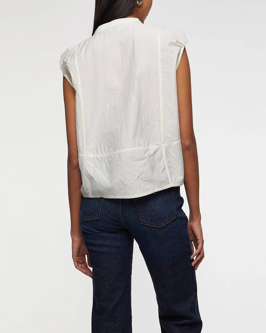 Danube blouse in crinkled cotton - vanilla