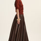 Dalia vegan leather skirt chocolate brown