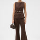 Kick flared cropped pants in espresso