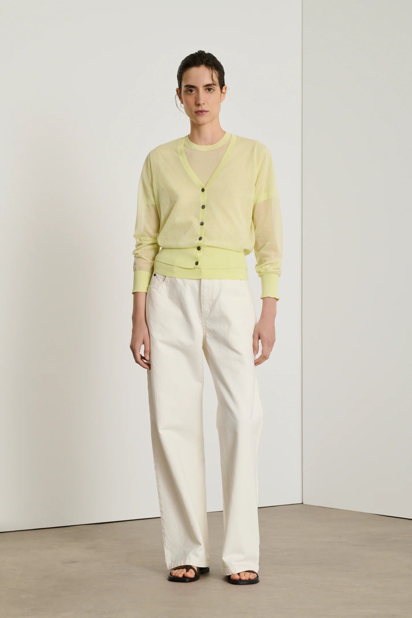Etretat cardigan acid yellow