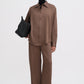 Satin shirt oak brown