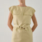 Imane short dress in organic cotton twill cream