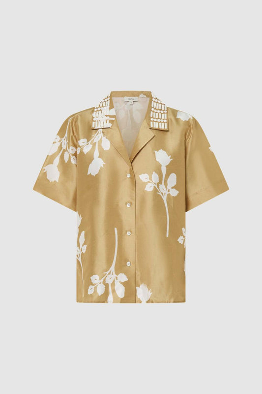 Embellished rosebud shirt
