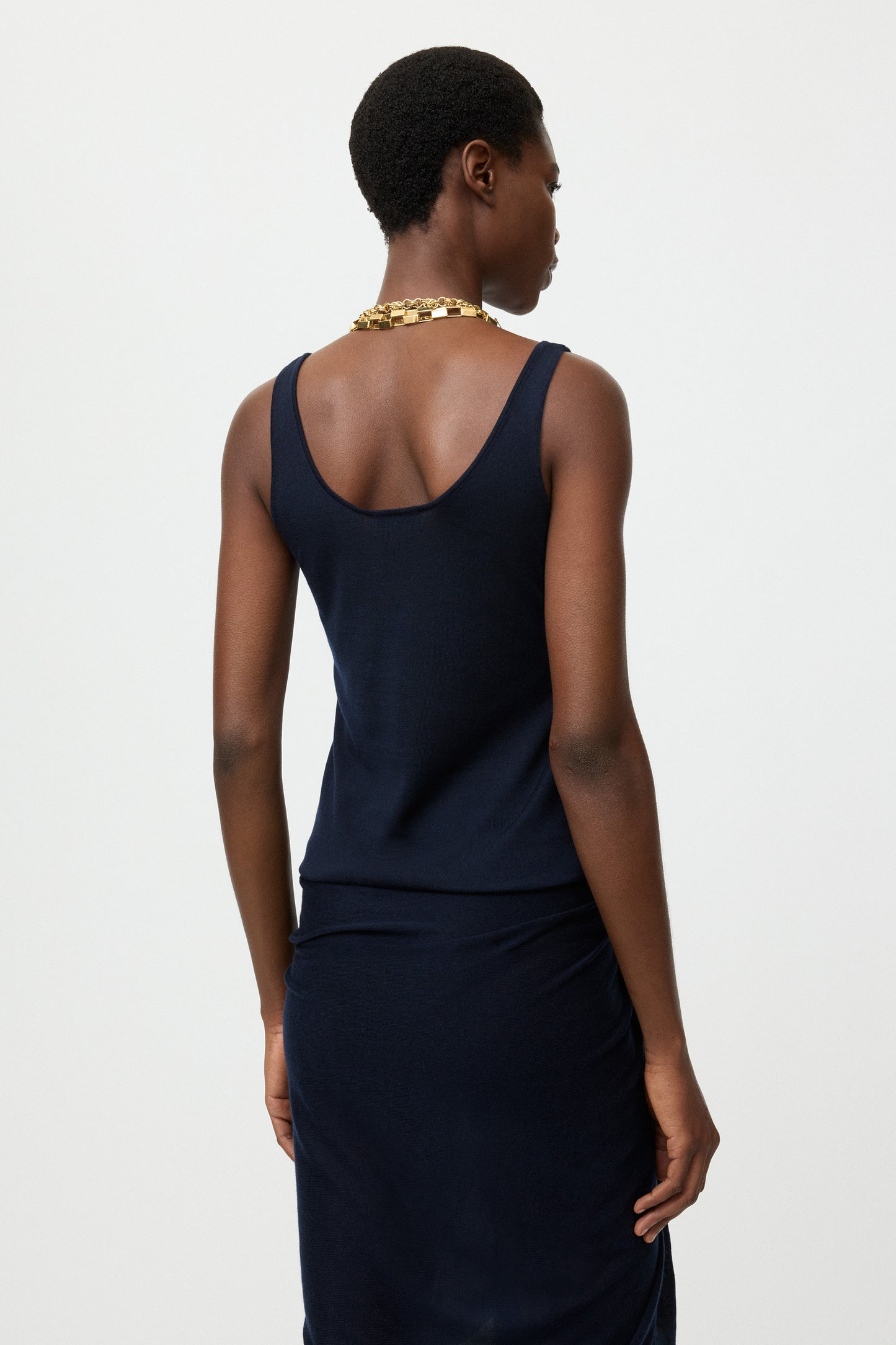 Featherlight singlet cashmere - navy