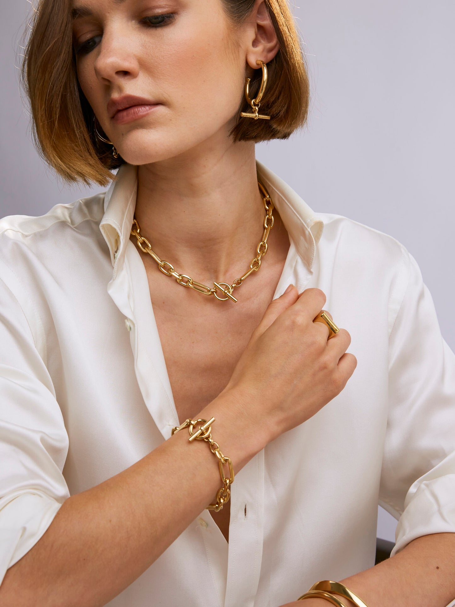 Small gold watch chain necklace