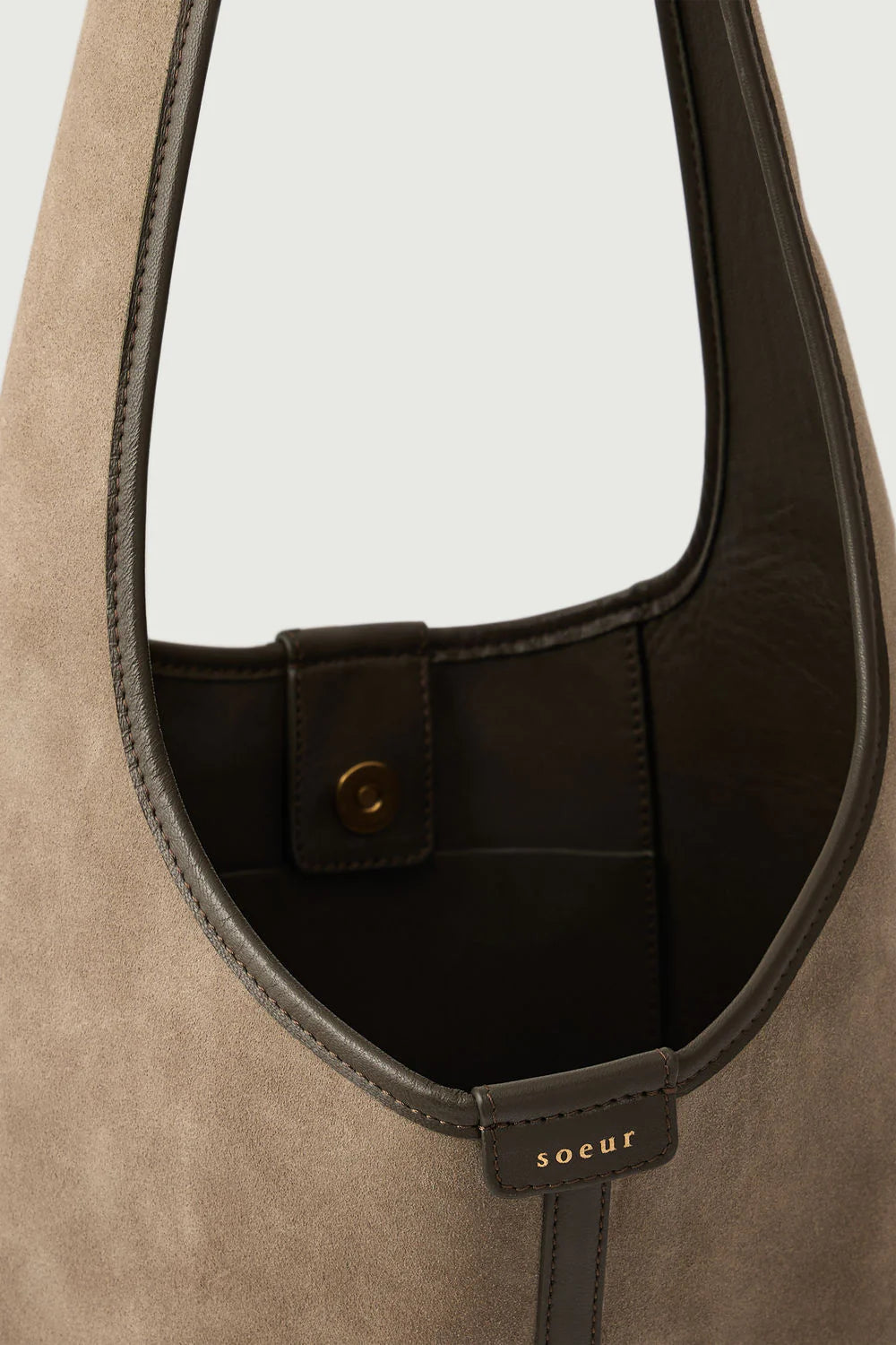 Delice tote bag in split leather - grey