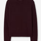 Soft wool crewneck sweater dark burgundy