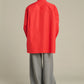 Oversized shirt in glazed poplin - red