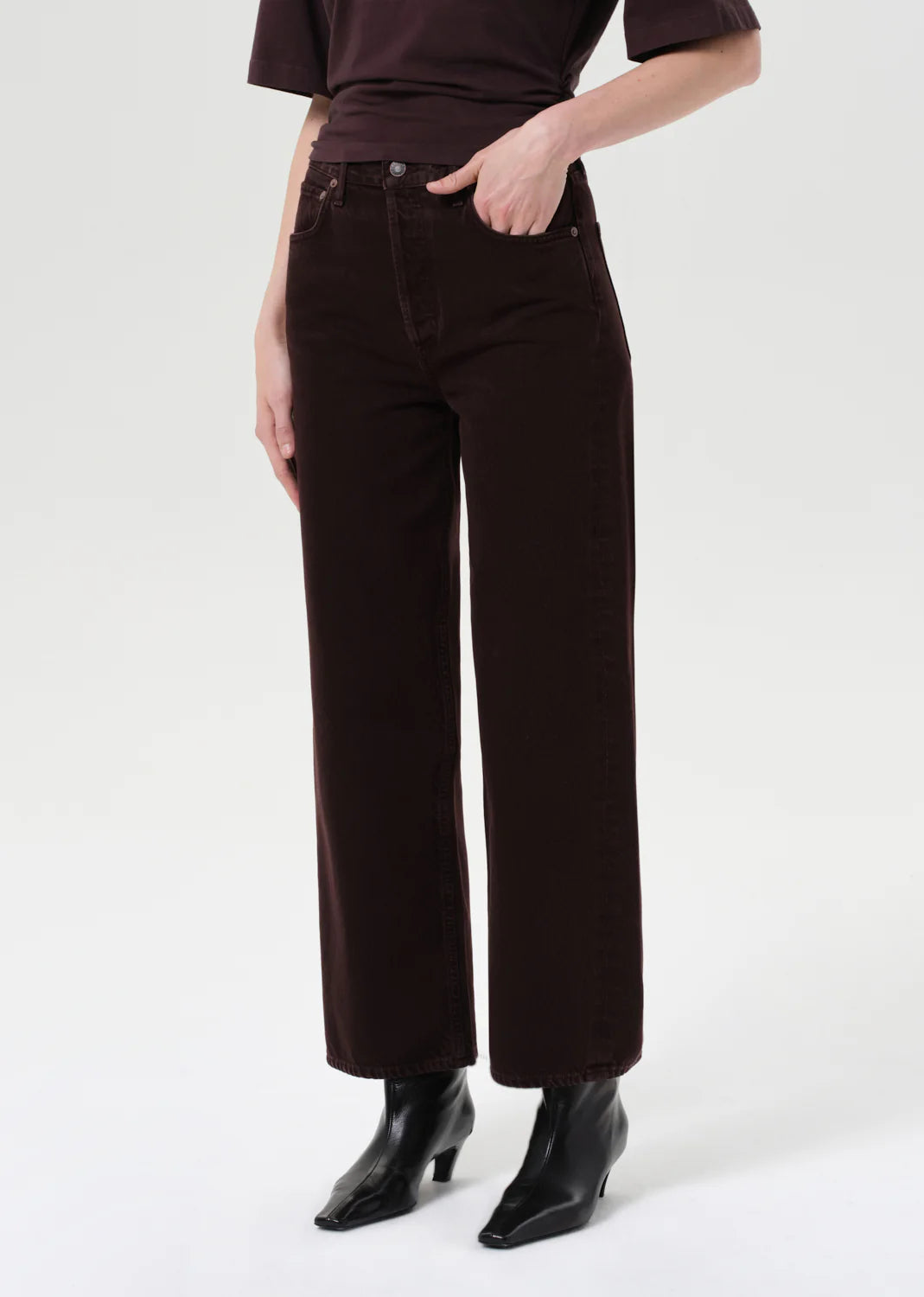 Agolde ren high rise wide leg sloe berry