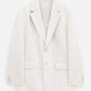 Davina cotton linen blazer cream white