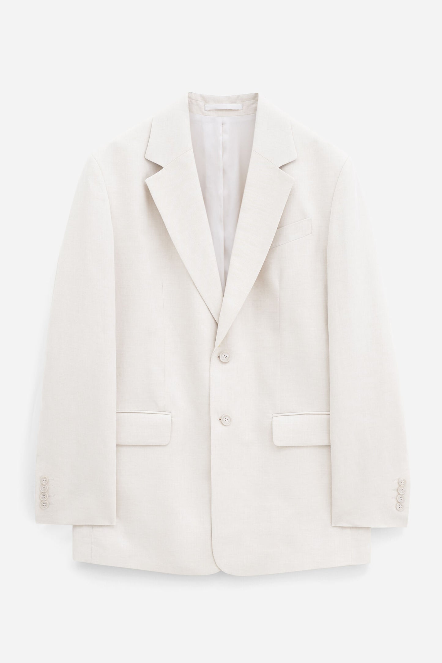 Davina cotton linen blazer cream white