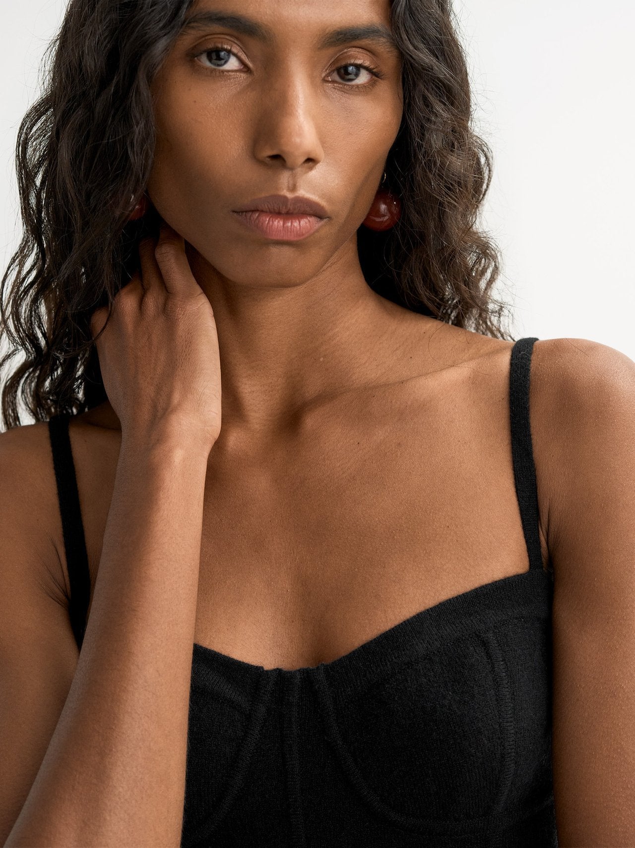 Double knit singlet black