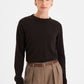 Wool crewneck sweater dark brown