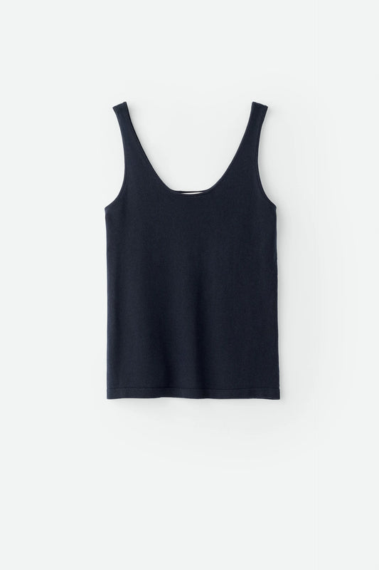 Featherlight singlet cashmere - navy