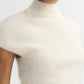 Brushed cashmere top feather white
