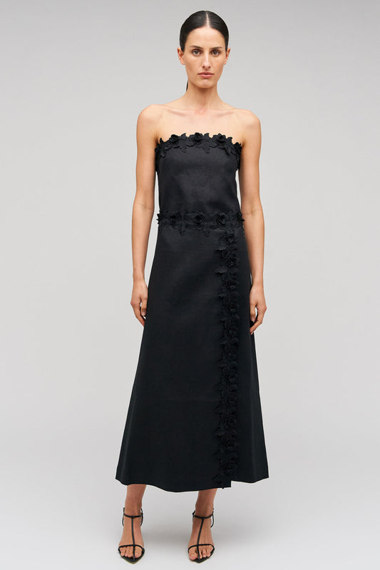 Rosebud lace skirt black
