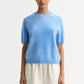 Brushed cashmere short sleeve - azure