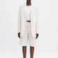 Davina cotton linen blazer cream white