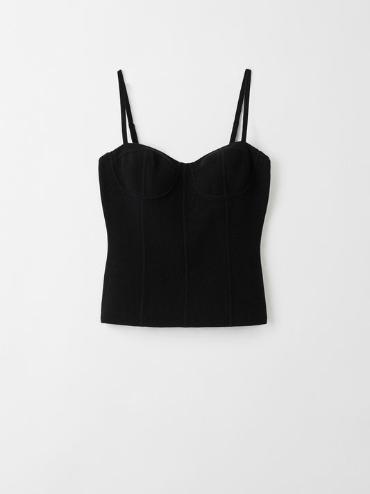 Double knit singlet black