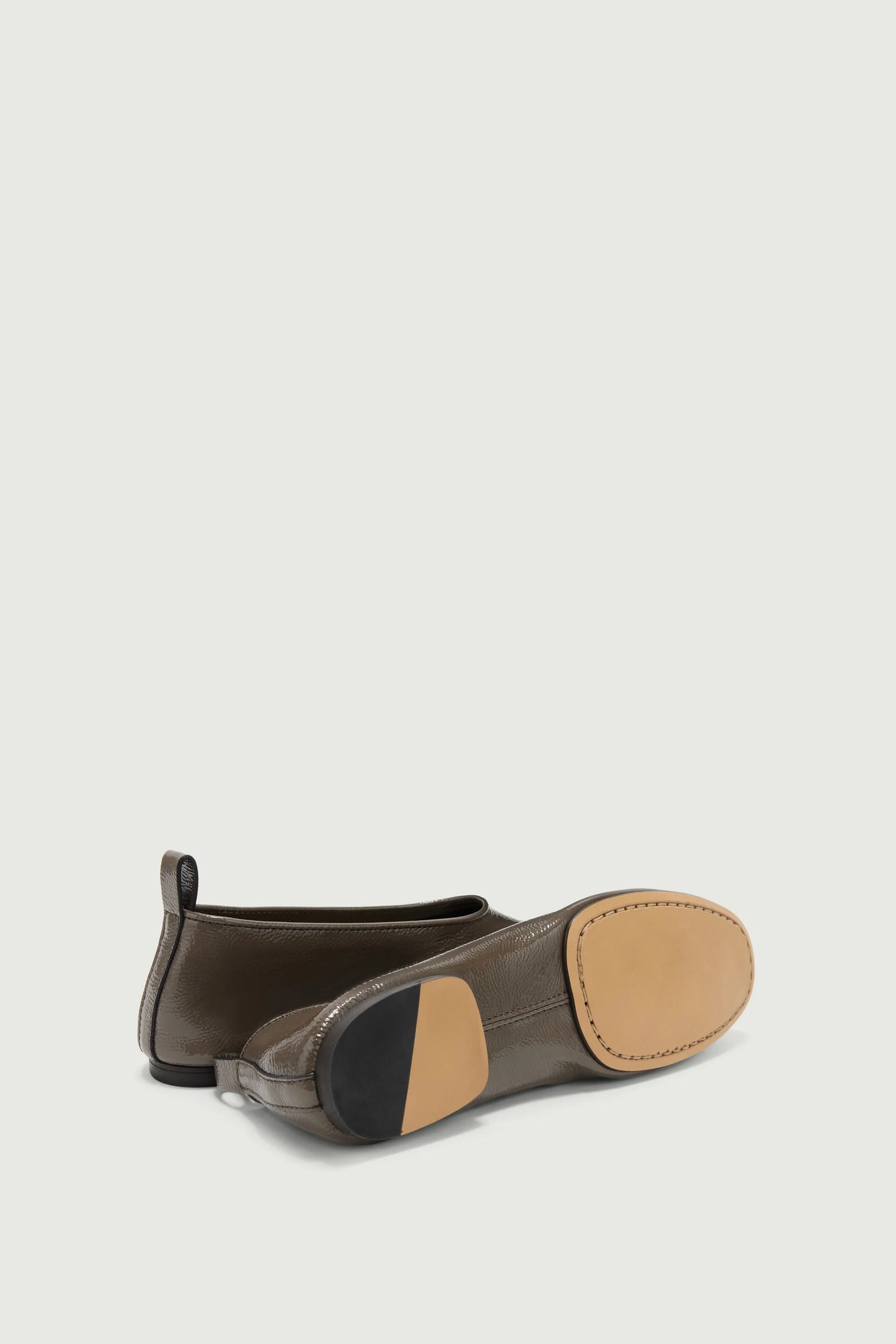 Bala flats khaki patent leather