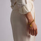 Large gold Moi & Toi disc on large clip bracelet