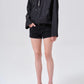 Lydia nylon popover anorak - black