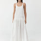 Relaxed pleat dress off white