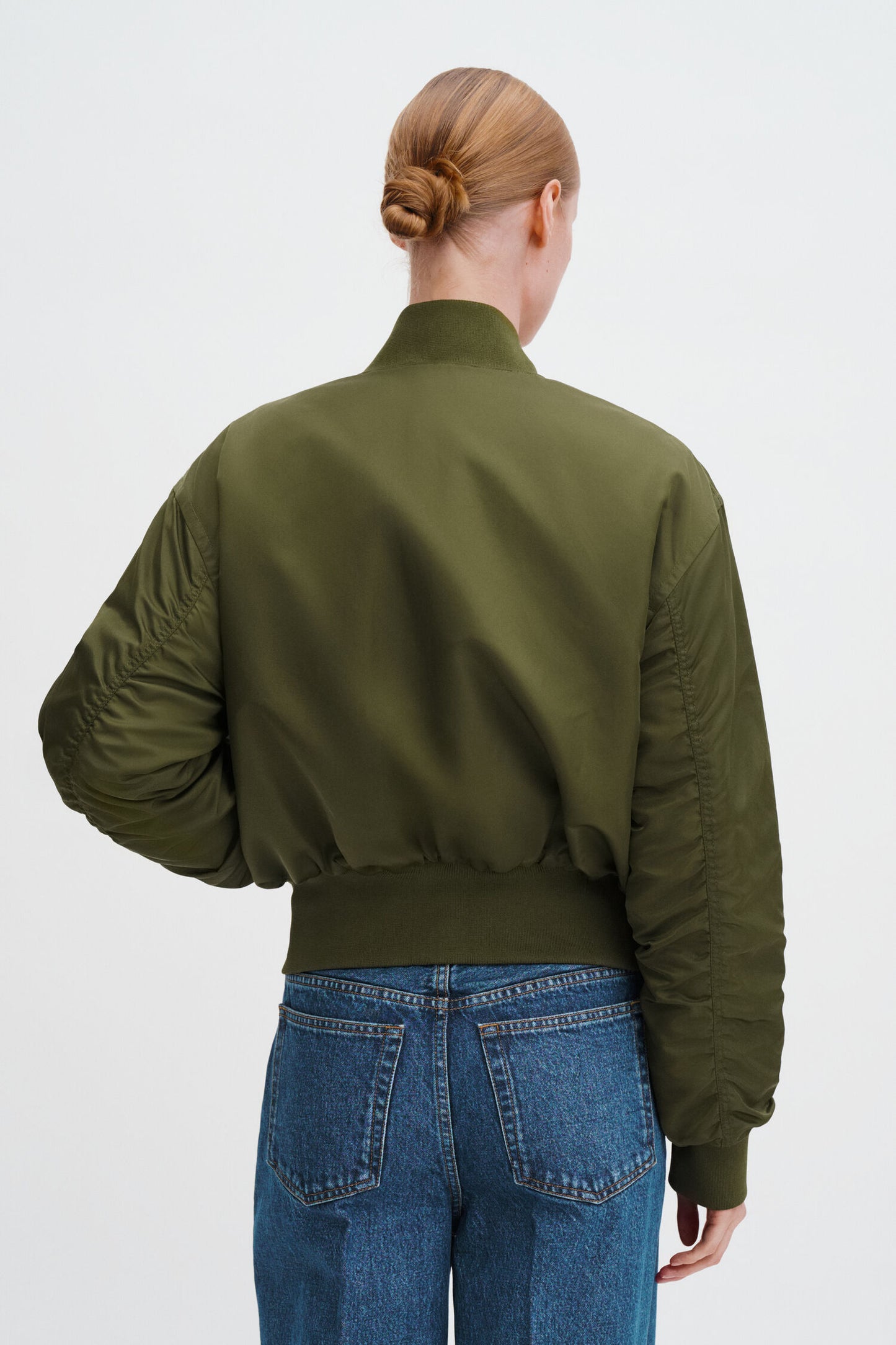 Nylon zip jacket midnight green