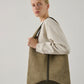 Delice tote bag in split leather - grey