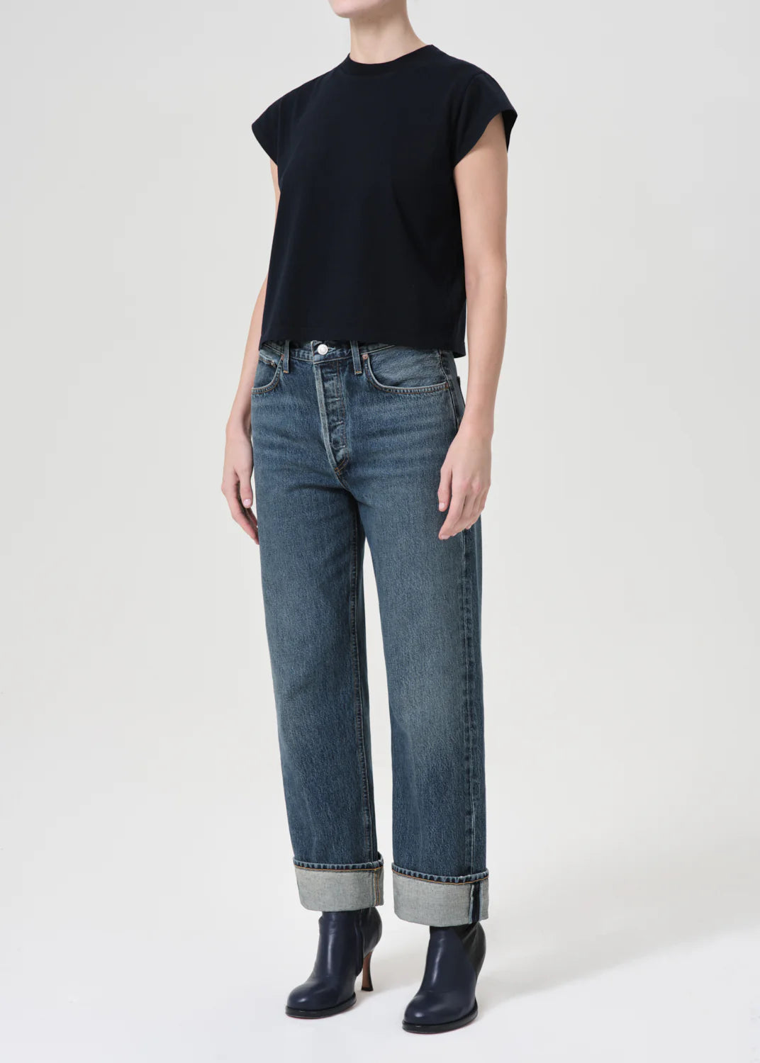 Bryce cap sleeve in dark navy - storm