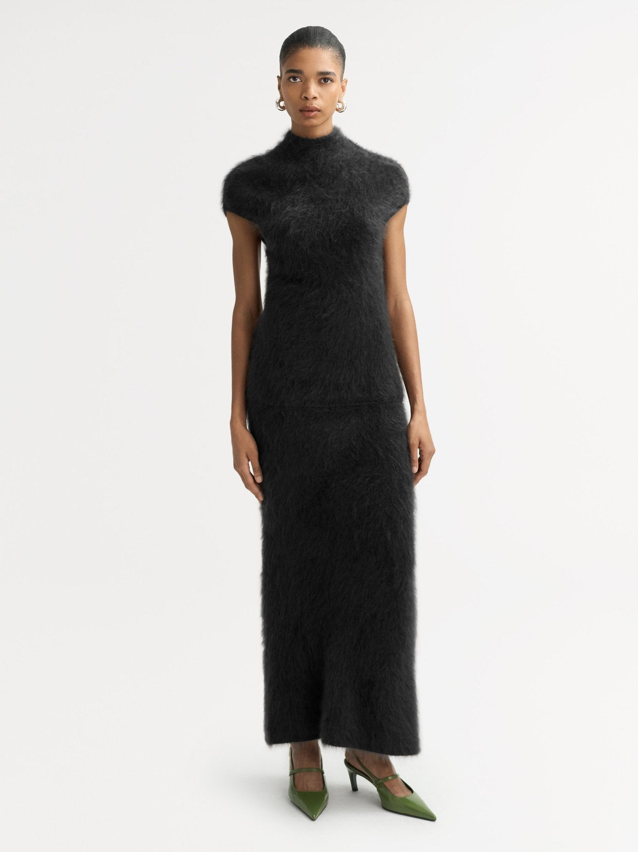 Brushed cashmere top black