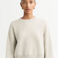 Double faced crewneck cashmere in chalk