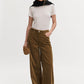 Wide leg corduroy in tobacco