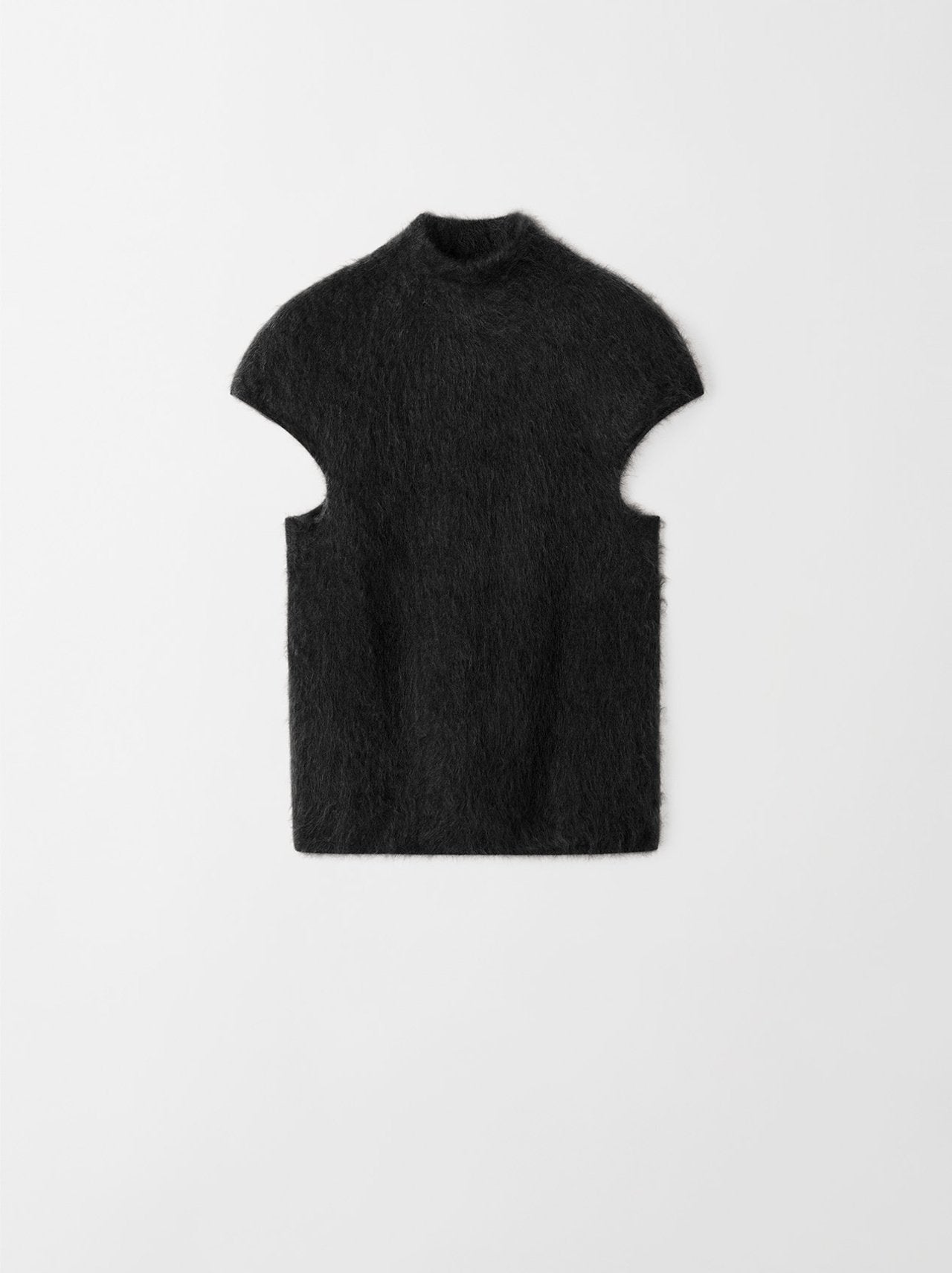 Brushed cashmere top black
