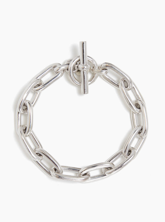 Small silver oval linked bracelet