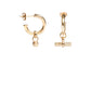 Small gold t bar earrings