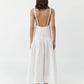 Relaxed pleat dress off white