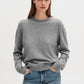 Soft wool crewneck sweater - grey melange