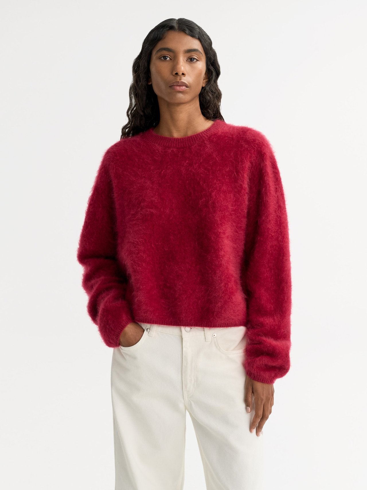 Brushed crewneck dahlia