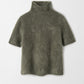 Brushed short sleeve turtleneck