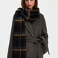 Black brown check scarf