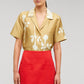Embellished rosebud shirt